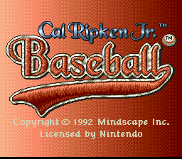 Cal Ripken Jr. Baseball — Title screen