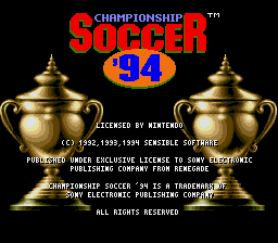 Championship Soccer '94 — Title screen