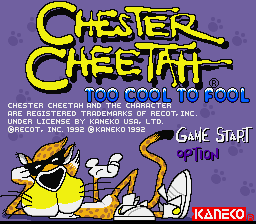 Chester Cheetah : Too Cool to Fool — Title screen