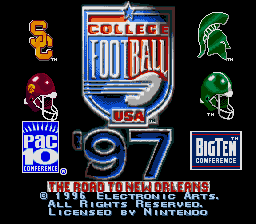 College Football USA 97 — Title screen