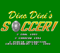 Dino Dini's Soccer! — Title screen