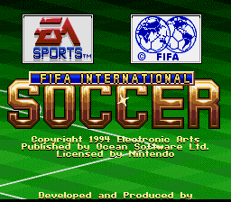 FIFA International Soccer — Title screen