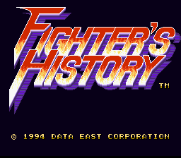 Fighter's History — Title screen