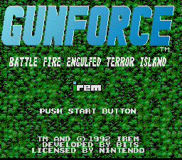 GunForce : Battle Fire Engulfed Terror Island — Title screen