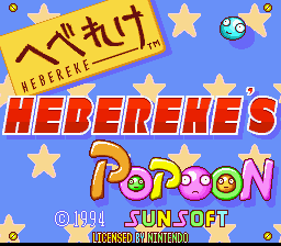 Hebereke's Popoon — Title screen