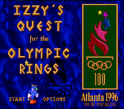 Izzy's Quest for the Olympic Rings — Title screen