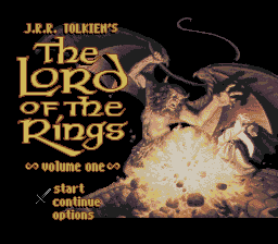 J.R.R. Tolkien's The Lord of the Rings : Volume 1 — Title screen