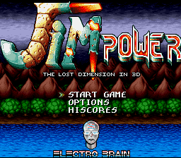 Jim Power : The Lost Dimension in 3D — Title screen
