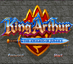 King Arthur & The Knights of Justice — Title screen