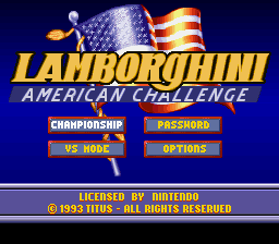 Lamborghini American Challenge — Title screen