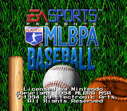 MLBPA Baseball — Title screen