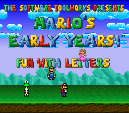 Mario's Early Years : Fun with Letters — Title screen