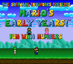 Mario's Early Years : Fun with Numbers — Title screen