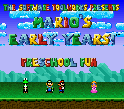 Mario's Early Years : Preschool Fun — Title screen