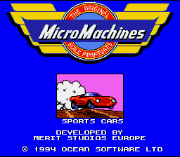 Micro Machines — Title screen