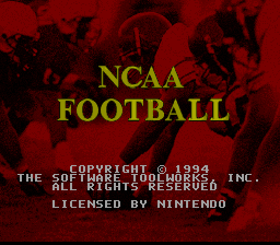 NCAA Football — Title screen
