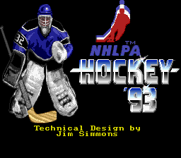 NHLPA Hockey 93 — Title screen