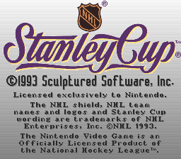 NHL Stanley Cup — Title screen
