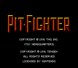 Pit-Fighter — Title screen