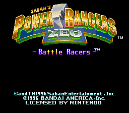 Power Rangers Zeo : Battle Racers — Title screen