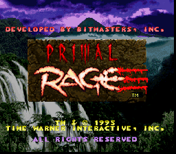 Primal Rage — Title screen