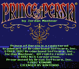Prince of Persia — Title screen