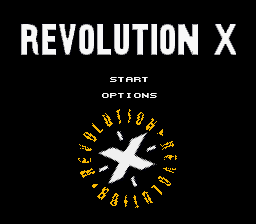 Revolution X — Title screen