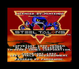 Steel Talons — Title screen