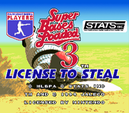 Super Bases Loaded 3 : License to Steal — Title screen