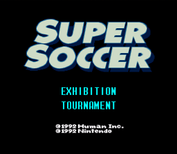 Super Soccer — Title screen