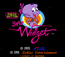 Super Widget — Title screen