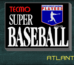 Tecmo Super Baseball — Title screen