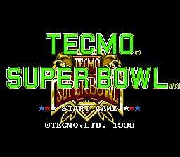 Tecmo Super Bowl — Title screen