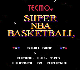 Tecmo Super NBA Basketball — Title screen