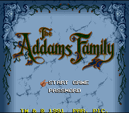 The Addams Family — Title screen