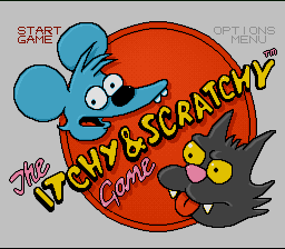 The Itchy & Scratchy Game — Title screen