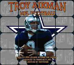 Troy Aikman NFL Football — Title screen