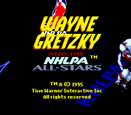 Wayne Gretzky and the NHLPA All-Stars — Title screen