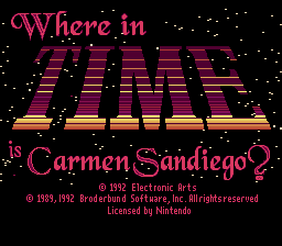 Where in Time is Carmen Sandiego? — Title screen