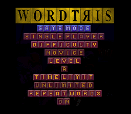 Wordtris — Title screen