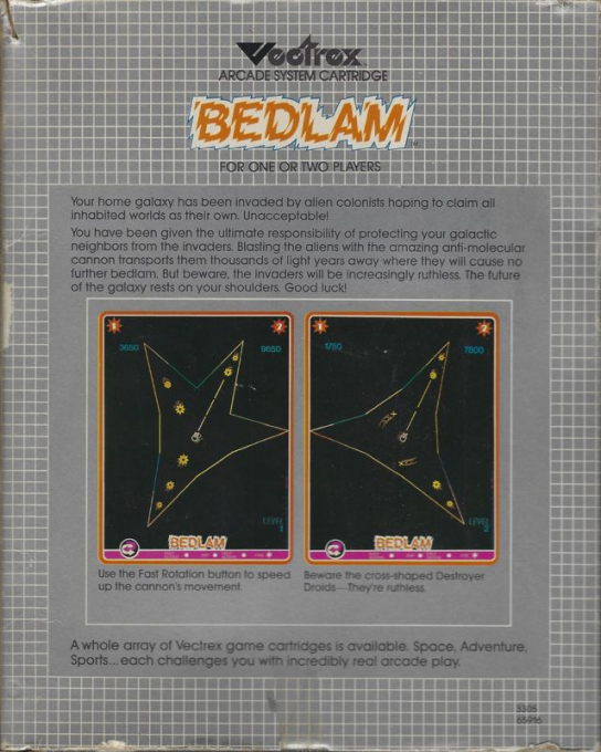 Bedlam — Box back