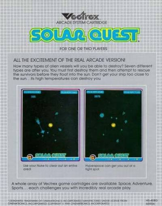 Solar Quest — Box back