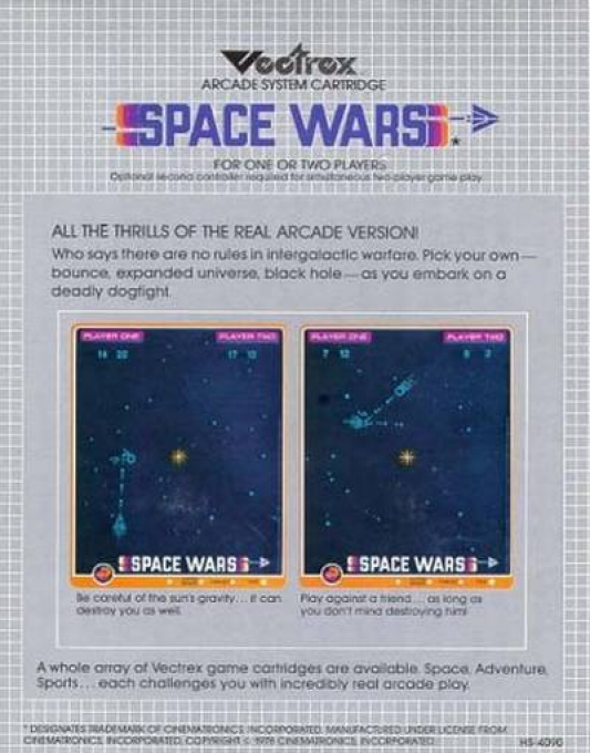 Space Wars — Box back