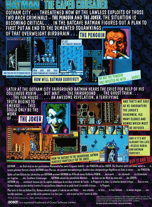 Batman : The Caped Crusader — Box back