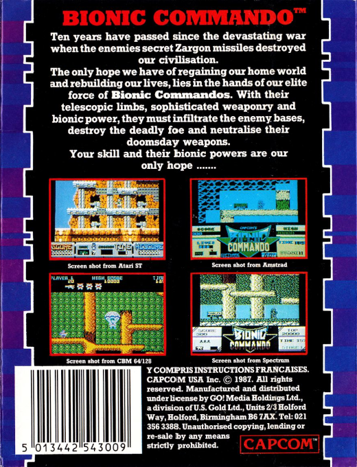 Bionic Commando — Box back