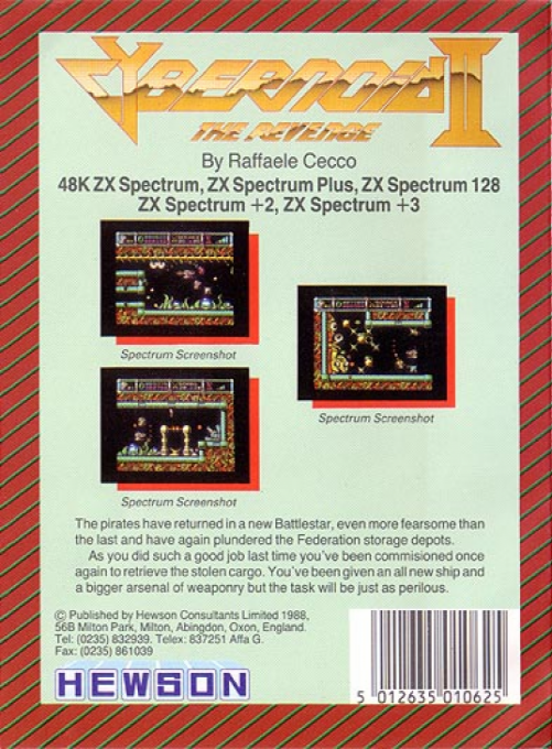 Cybernoid II : The Revenge — Box back