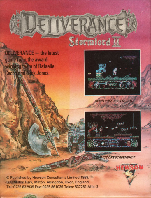 Deliverance : Stormlord II — Box back