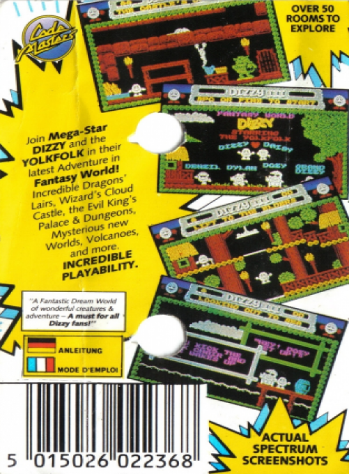 Dizzy III : Fantasy World Dizzy — Box back