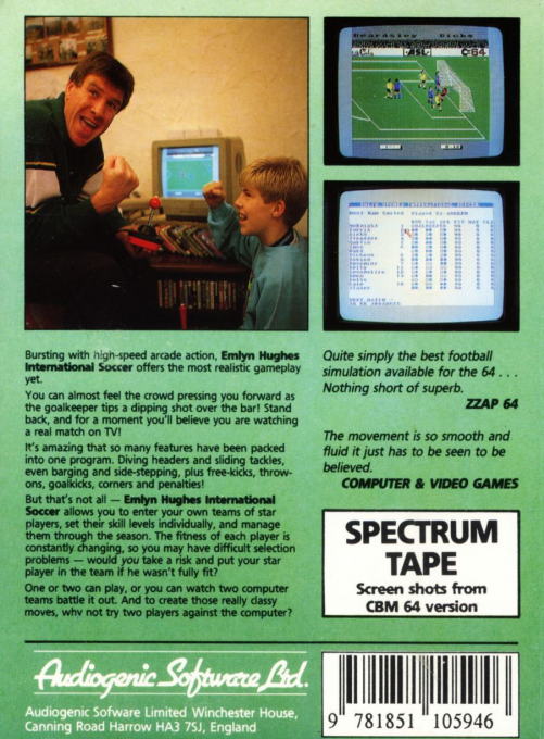 Emlyn Hughes International Soccer — Box back