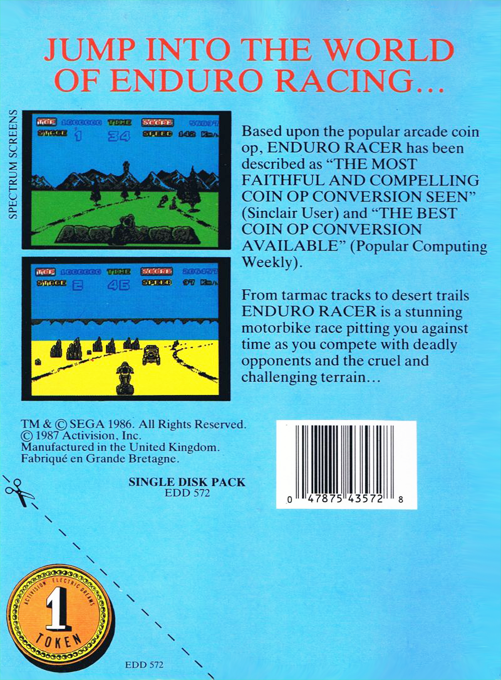 Enduro Racer — Box back